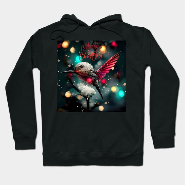 Merry Christmas - holiday hummingbird for nature lover Hoodie by Design-by-Evita